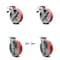 Service Caster 8 Inch Red Poly on Steel Caster Set with Roller Bearings 2 Brake 2 Swivel Lock SCC-TTL30S820-PUR-RS-2-BSL-2 - alternate 1